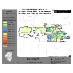 M011-Belvidere, Latino Population Percentages, by Census Blocks, Census 2010