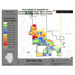 M011-Bensenville, Latino Population Percentages, by Census Blocks, Census 2010