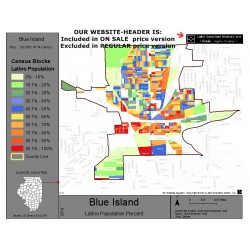 M011-Blue Island, Latino Population Percentages, by Census Blocks, Census 2010