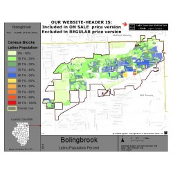 M011-Bolingbrook, Latino Population Percentages, by Census Blocks, Census 2010