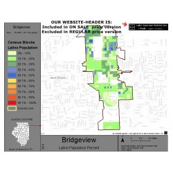 M011-Bridgeview, Latino Population Percentages, by Census Blocks, Census 2010