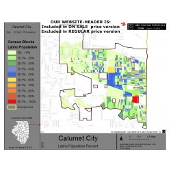 M011-Calumet City, Latino Population Percentages, by Census Blocks, Census 2010