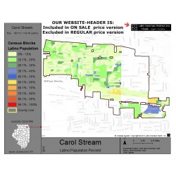 M011-Carol Stream, Latino Population Percentages, by Census Blocks, Census 2010