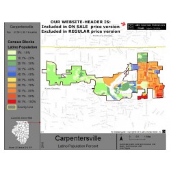 M011-Carpentersville, Latino Population Percentages, by Census Blocks, Census 2010