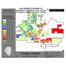 M011-Chicago Heights, Latino Population Percentages, by Census Blocks, Census 2010