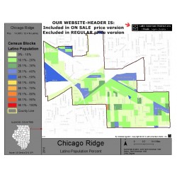 M011-Chicago Ridge, Latino Population Percentages, by Census Blocks, Census 2010
