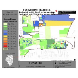 M011-Crest Hill, Latino Population Percentages, by Census Blocks, Census 2010