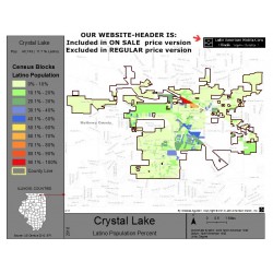 M011-Crystal Lake, Latino Population Percentages, by Census Blocks, Census 2010