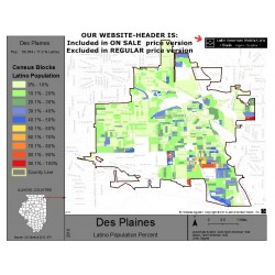 M011-Des Plaines, Latino Population Percentages, by Census Blocks, Census 2010