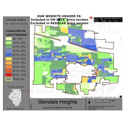 M011-Glendale Heights, Latino Population Percentages, by Census Blocks, Census 2010