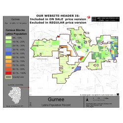 M011-Gurnee, Latino Population Percentages, by Census Blocks, Census 2010