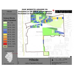 M011-Hillside, Latino Population Percentages, by Census Blocks, Census 2010