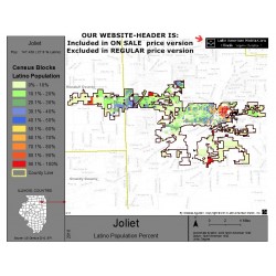 M011-Joliet, Latino Population Percentages, by Census Blocks, Census 2010