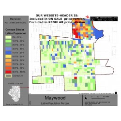 M011-Maywood, Latino Population Percentages, by Census Blocks, Census 2010