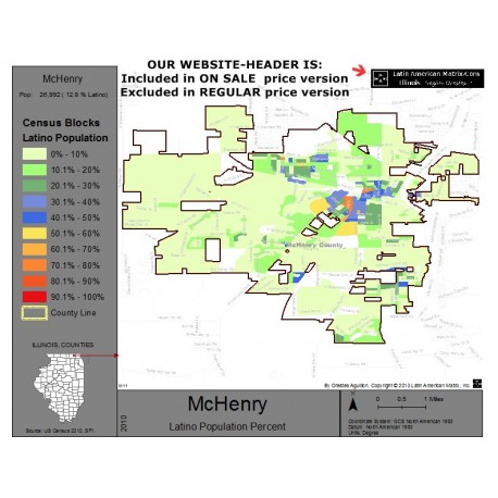 M011-McHenry, Latino Population Percentages, by Census Blocks, Census 2010