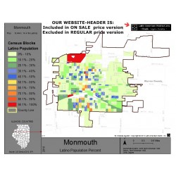 M011-Monmouth, Latino Population Percentages, by Census Blocks, Census 2010