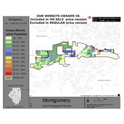 M011-Montgomery, Latino Population Percentages, by Census Blocks, Census 2010