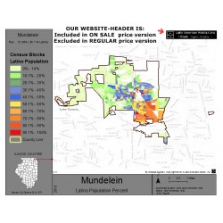 M011-Mundelein, Latino Population Percentages, by Census Blocks, Census 2010