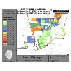 M011-North Chicago, Latino Population Percentages, by Census Blocks, Census 2010
