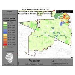 M011-Palatine, Latino Population Percentages, by Census Blocks, Census 2010