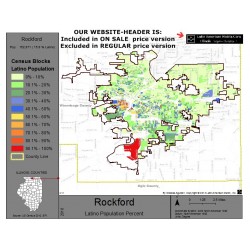 M011-Rockford, Latino Population Percentages, by Census Blocks, Census 2010