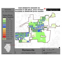 M011-Romeoville, Latino Population Percentages, by Census Blocks, Census 2010