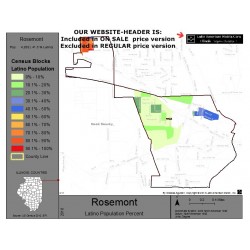 M011-Rosemont, Latino Population Percentages, by Census Blocks, Census 2010