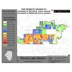 M011-Round Lake Beach, Latino Population Percentages, by Census Blocks, Census 2010