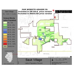 M011-Sauk Village, Latino Population Percentages, by Census Blocks, Census 2010