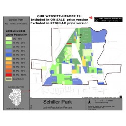 M011-Schiller Park, Latino Population Percentages, by Census Blocks, Census 2010