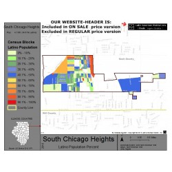 M011-South Chicago Heights, Latino Population Percentages, by Census Blocks, Census 2010