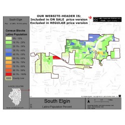 M011-South Elgin, Latino Population Percentages, by Census Blocks, Census 2010