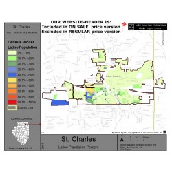 M011-St. Charles, Latino Population Percentages, by Census Blocks, Census 2010