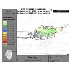 M011-Sterling, Latino Population Percentages, by Census Blocks, Census 2010