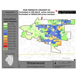 M011-Streamwood, Latino Population Percentages, by Census Blocks, Census 2010