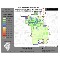 M011-Villa Park, Latino Population Percentages, by Census Blocks, Census 2010