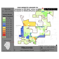 M011-Wauconda, Latino Population Percentages, by Census Blocks, Census 2010