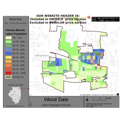M011-Wood Dale, Latino Population Percentages, by Census Blocks, Census 2010