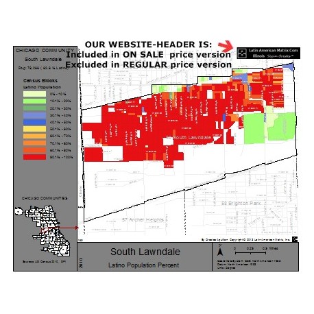 M62-SOUTH LAWNDALE, Latino Population Percentages, by Census Blocks, Census 2010
