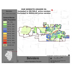 M111-Belvidere, Latino Population Percentages, by Census Blocks, Census 2010
