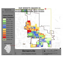 M111-Bensenville, Latino Population Percentages, by Census Blocks, Census 2010