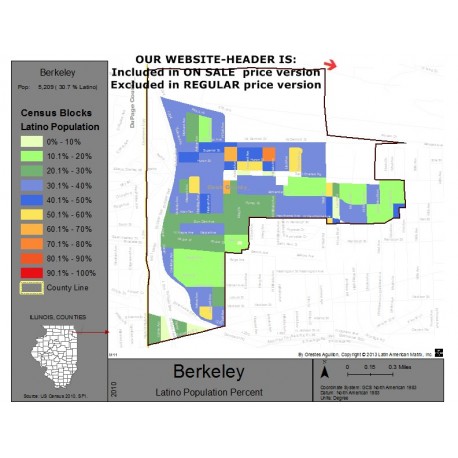 M111-Berkeley, Latino Population Percentages, by Census Blocks, Census 2010