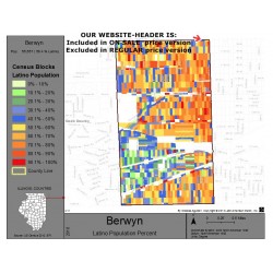 M111-Berwyn, Latino Population Percentages, by Census Blocks, Census 2010