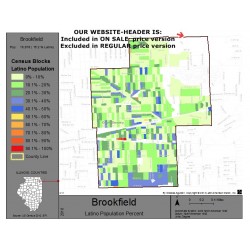 M111-Brookfield, Latino Population Percentages, by Census Blocks, Census 2010