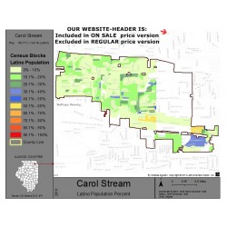 M111-Carol Stream, Latino Population Percentages, by Census Blocks, Census 2010