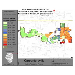 M111-Carpentersville, Latino Population Percentages, by Census Blocks, Census 2010