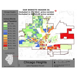 M111-Chicago Heights, Latino Population Percentages, by Census Blocks, Census 2010