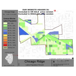 M111-Chicago Ridge, Latino Population Percentages, by Census Blocks, Census 2010