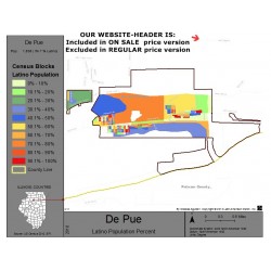 M111-De Pue, Latino Population Percentages, by Census Blocks, Census 2010