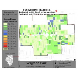 M111-Evergreen Park, Latino Population Percentages, by Census Blocks, Census 2010